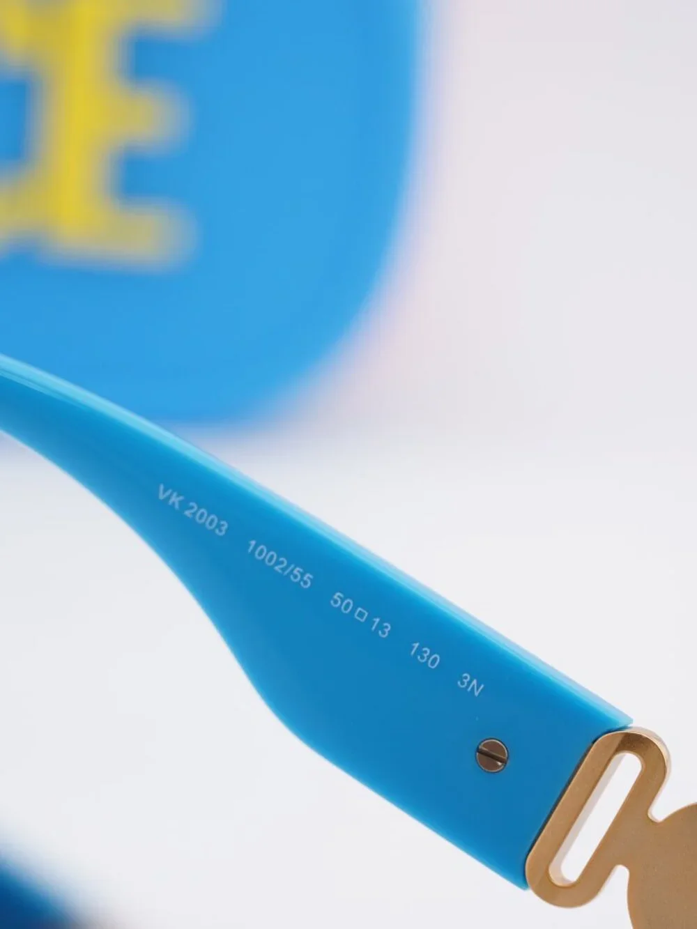 Versace Kids VK2003 100255 Rectangle Sunglasses - Gold/Light Green Mirror Blue